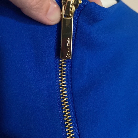 Calvin Klein Blue Long Split Sleeve Sheath Dress - Picture 4 of 7